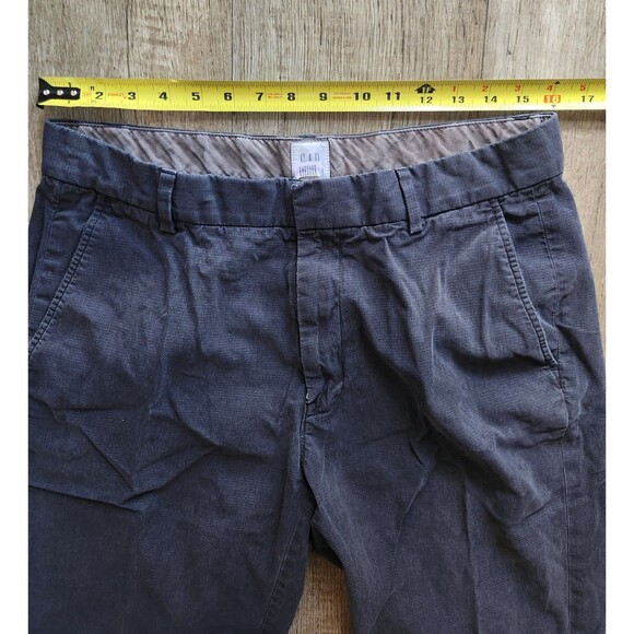 GAP Khaki Chinos Mens 34x32 Twill Textured Black Straight Fit Flat Front Pants - Picture 4 of 6